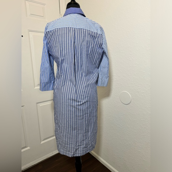 J. McLaughlin Blue Striped Button-Down Dress - Picture 2 of 10